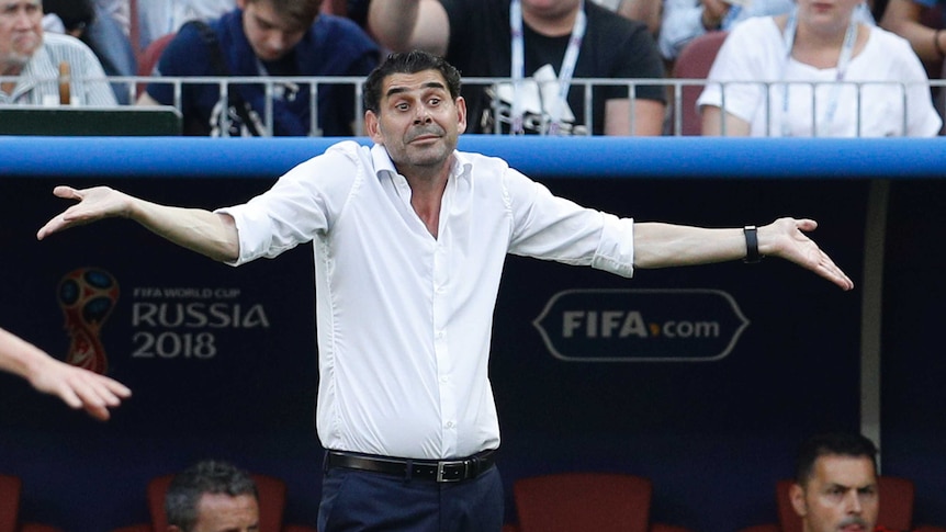 Fernando Hierro shrugs his shoulders