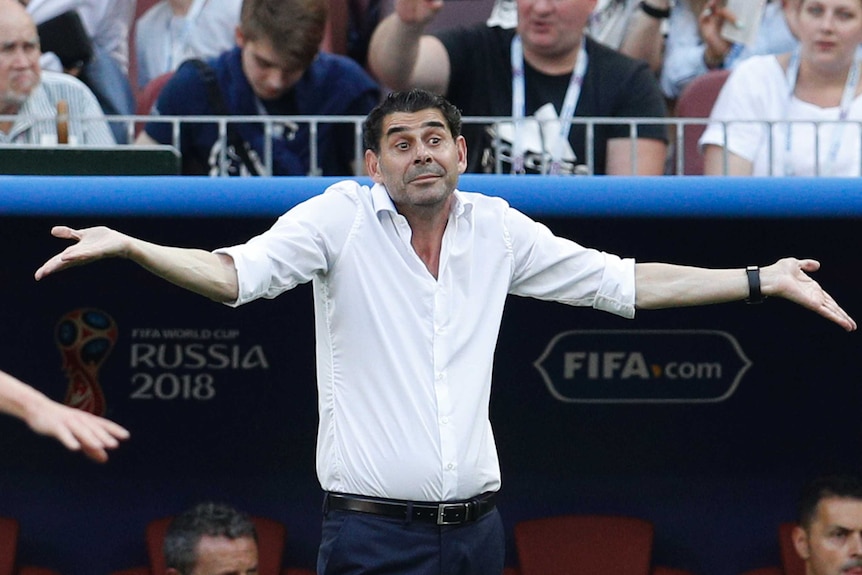 Fernando Hierro shrugs his shoulders