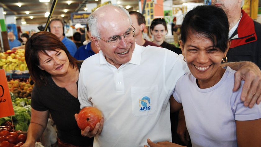 Final day: John Howard campaigning in Cairns today