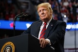 President Donald Trump speaks during a campaign rally