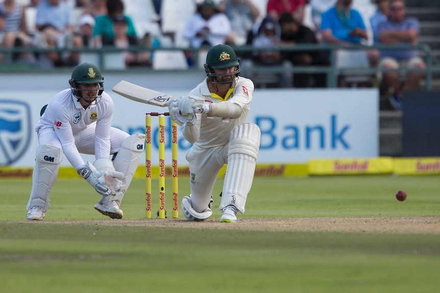 Nathan Lyon sweeps against South Africa