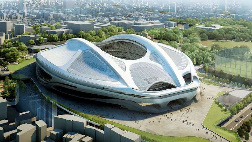 An illustration released from Japan Sport Council on May 28, 2014 shows an artist's impression of the new National Stadium for the 2020 Olympic Games in Tokyo.