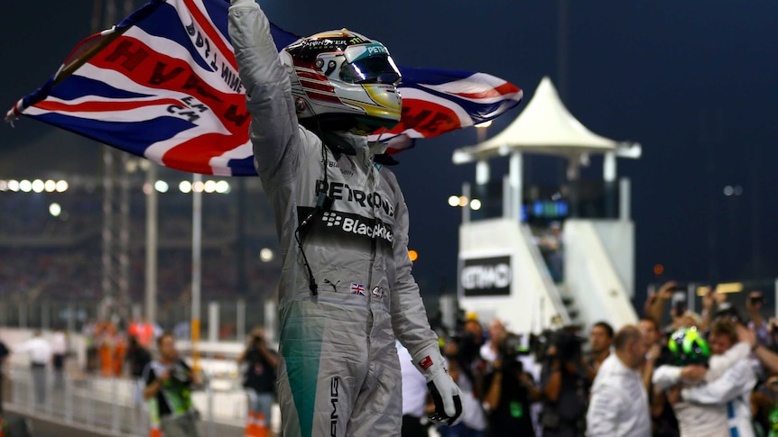 Hamilton celebrates drivers championship win