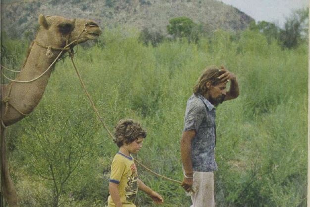 Abdul Casley and Marcus Harris (9) travelling from Katherine to Broome in 1981.
