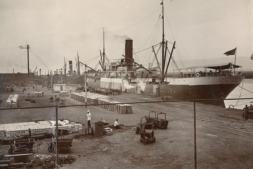 Port Pirie wharf in early 1900s