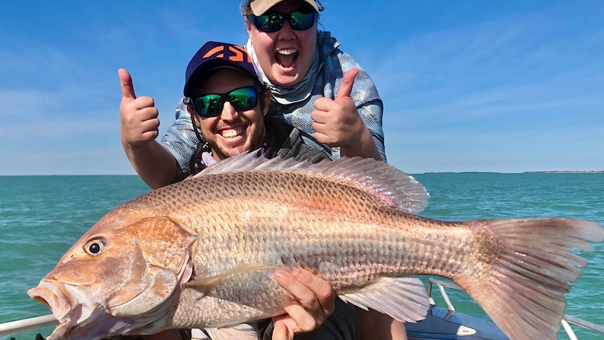 Two fishos and a nice golden snapper caught off Darwin