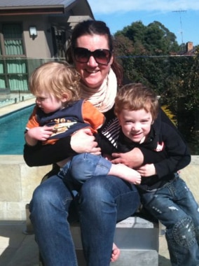 Penny Webb and her children