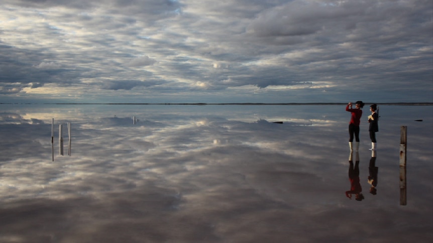 Lake Tyrrell near Victorian grain town Sea Lake