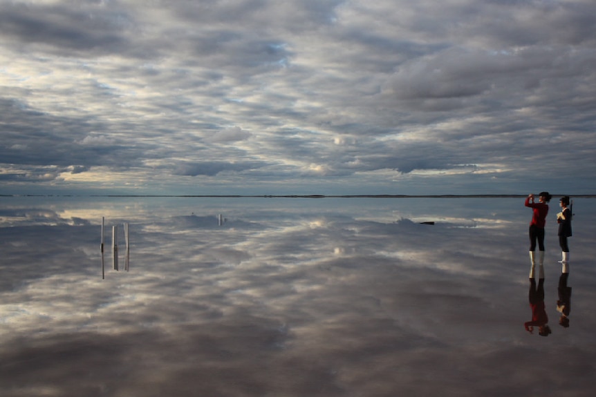 Lake Tyrrell near Victorian grain town Sea Lake