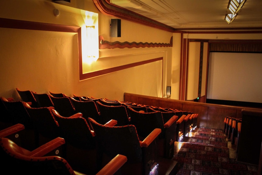 Inside in the gallery at the Cygnet Cinema.