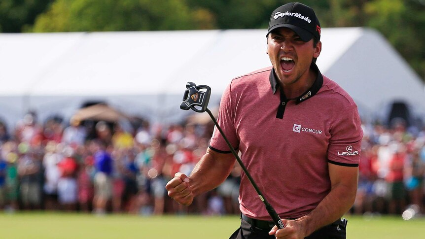 Australia's Jason Day celebrates his birdie on the final hole to win the Canadian Open.