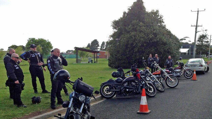 Rebels bikies arrive in Devonport