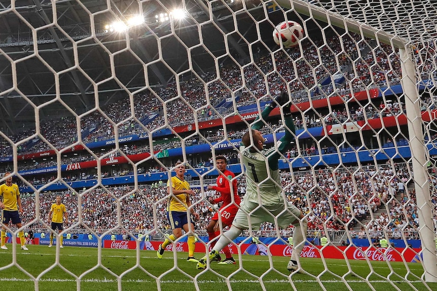 Dele Alli scores for England against Sweden