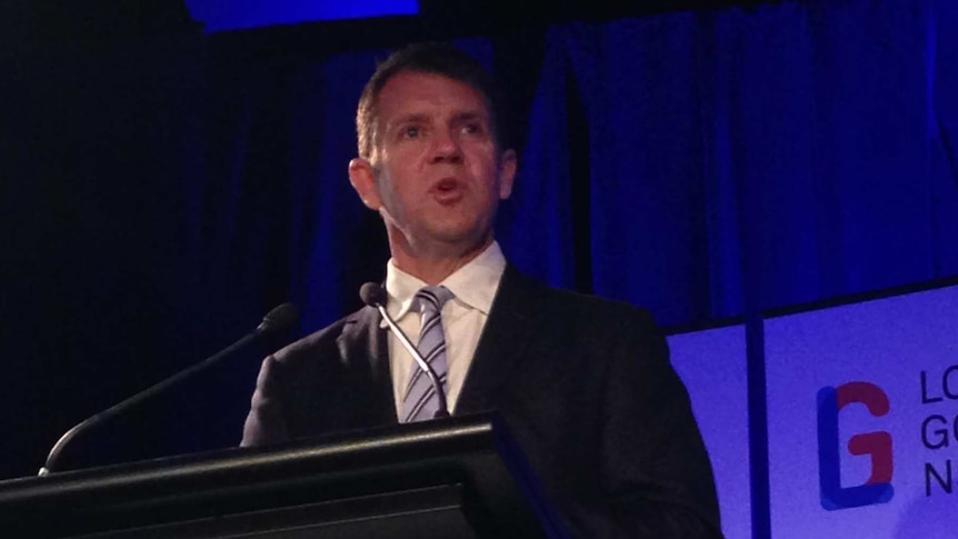 NSW Premier Mike Baird speaks to the Local Government NSW conference.