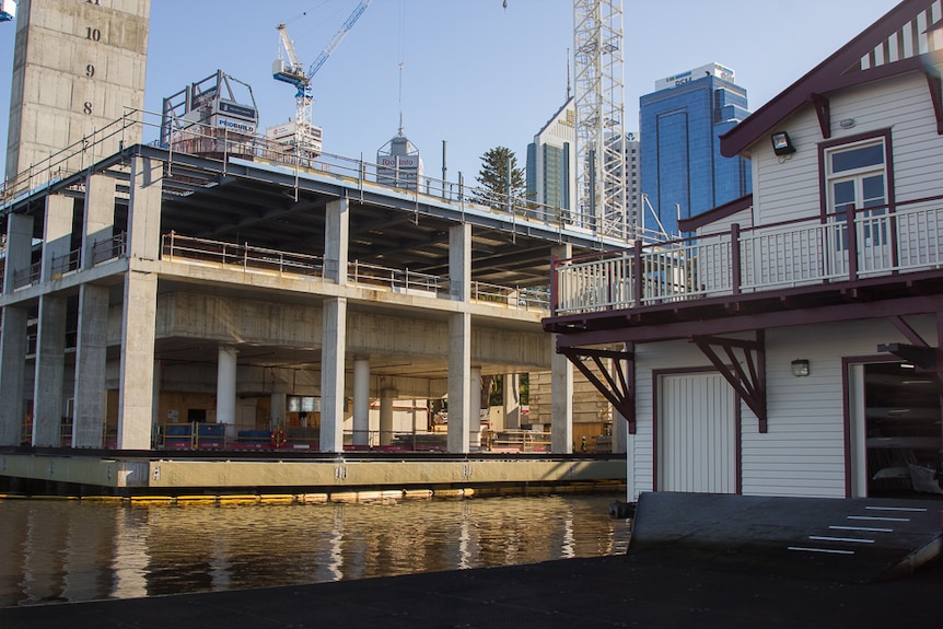 WA Rowing Club now has a new, larger neighbour at Elizabeth Quay
