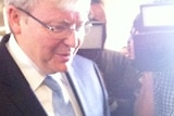 Kurt Fearnley and Kevin Rudd at the Newcastle launch of DisabilityCare