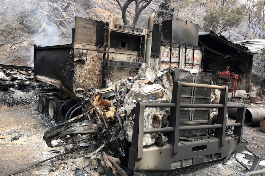 Truck destroyed by fire
