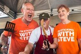 One Nation leader senator Pauline Hanson and Queensland leader Steve Dickson at a barbecue in Buderim.