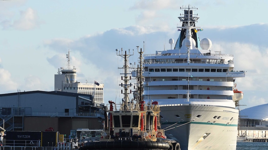 The Artania docked in Fremantle Port