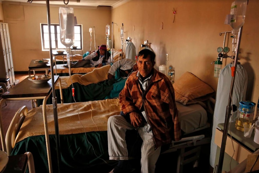 Silicosis patients receiving treatment in the Potosi hospital