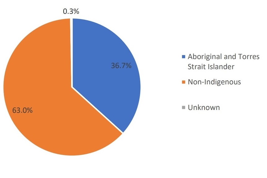 Graph showing proportion of Aboriginal children in care.