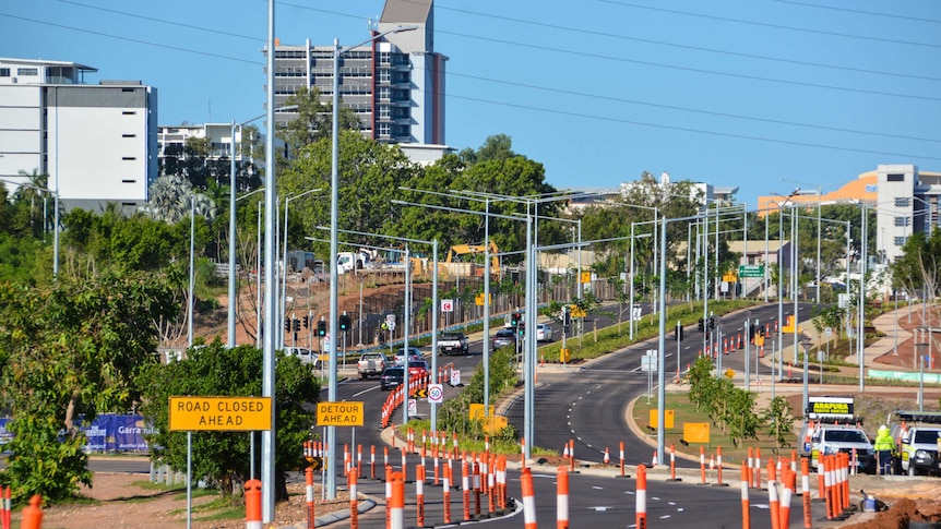 Road cones dot the Boulevard