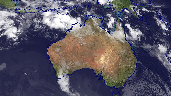 Satellite image showing a tropical low off northern WA.