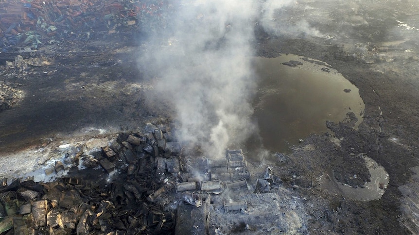 Aerial photo of Tianjin explosions