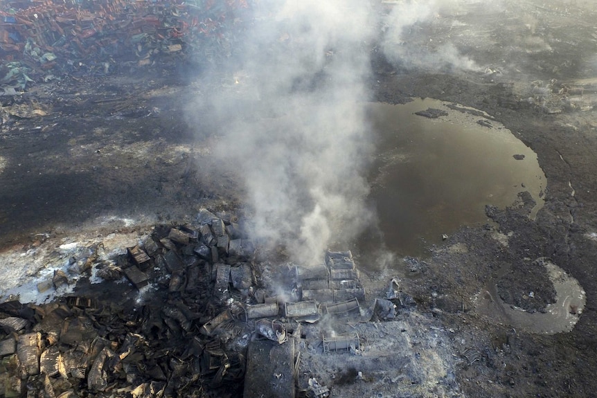 Aerial photo of Tianjin explosions