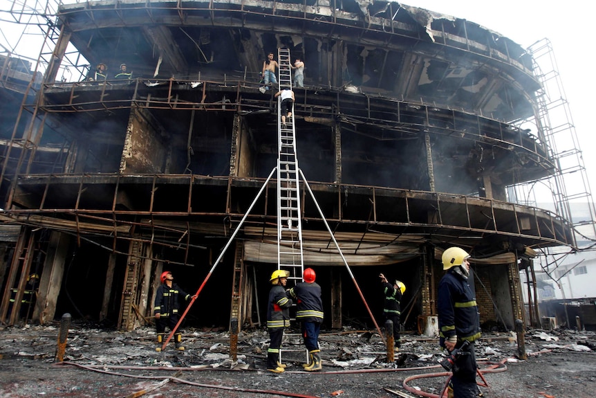 Burnt out building in Iraq