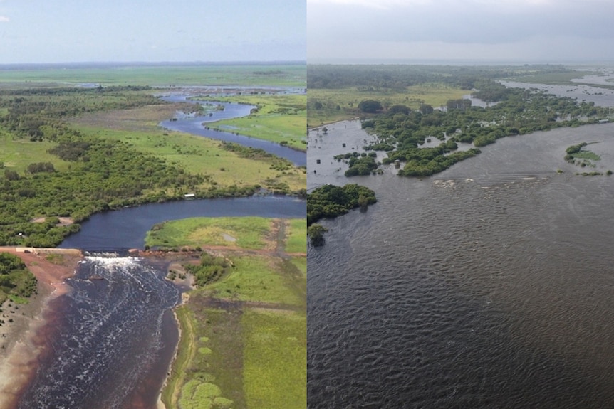 Aerial photographs of river systems
