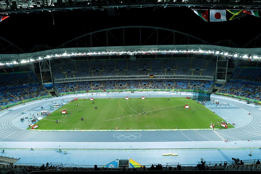 Empty stadium greets Olympic athletics
