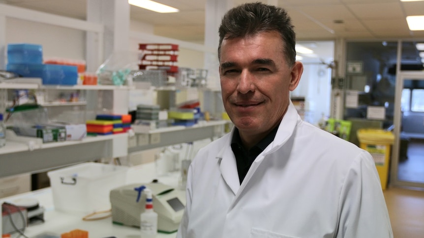 Iain Mc Gregor in a lab.