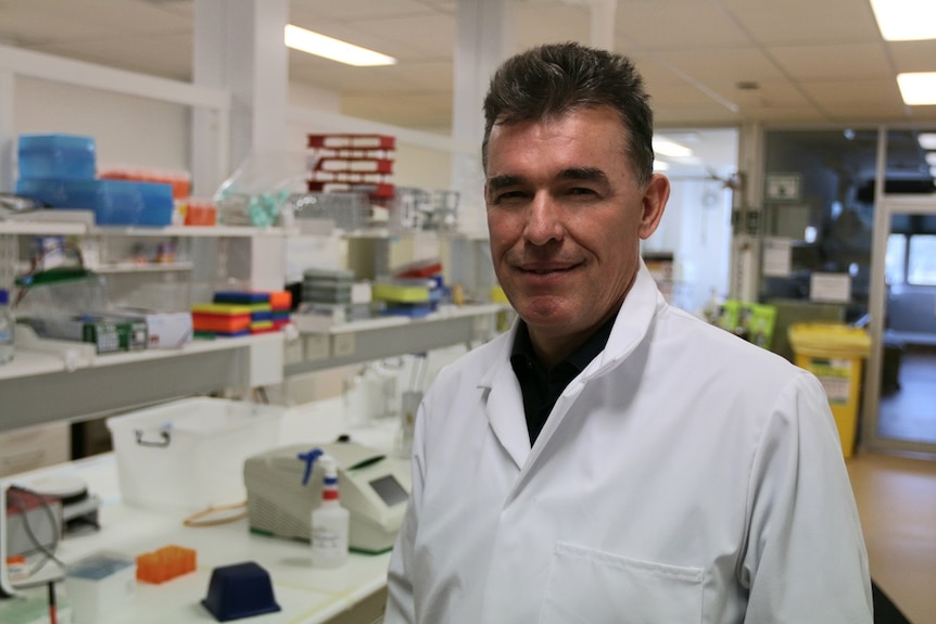 Iain Mc Gregor in a lab.