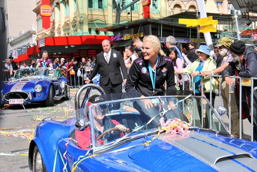 Gretel Tippett took part in the parade to later signing autographs for fans.