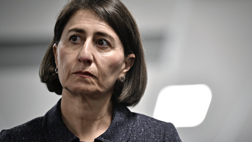 Gladys Berejiklian looking serious.