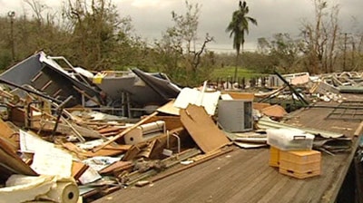 Damage caused by Cyclone Ingrid on Croker Island