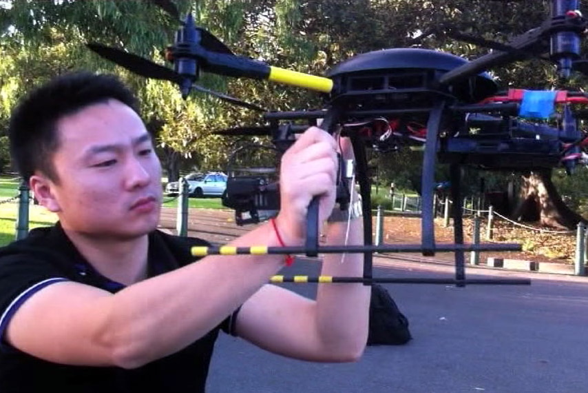 Justin Gong with X650 V8 drone.
