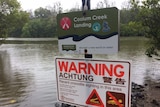 A crocodile warning sign at Coolum on the Sunshine Coast