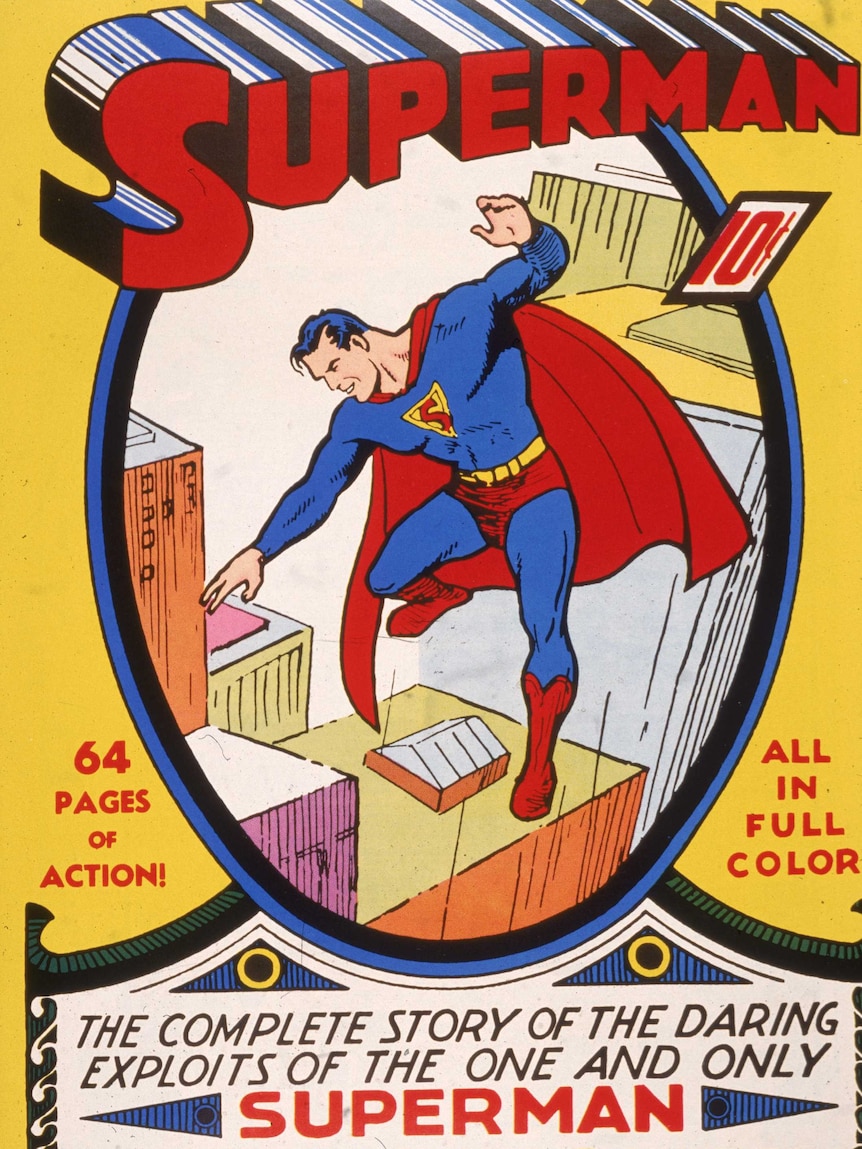 Cover art for the 'Superman' comic book in the 1930s.