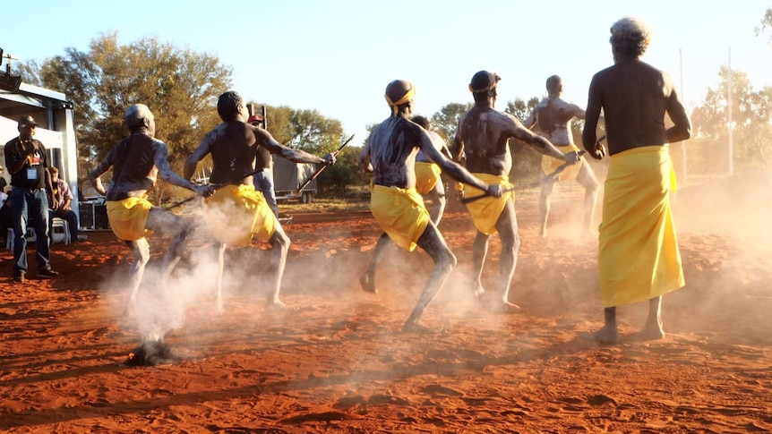 Indigenous dancers at Uluru constitutional convention