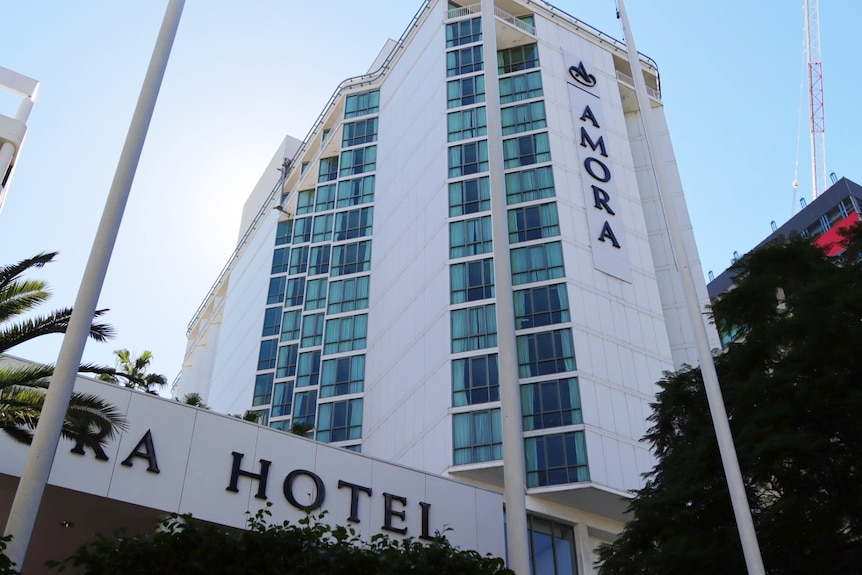 Exterior of Amora Hotel highrise building