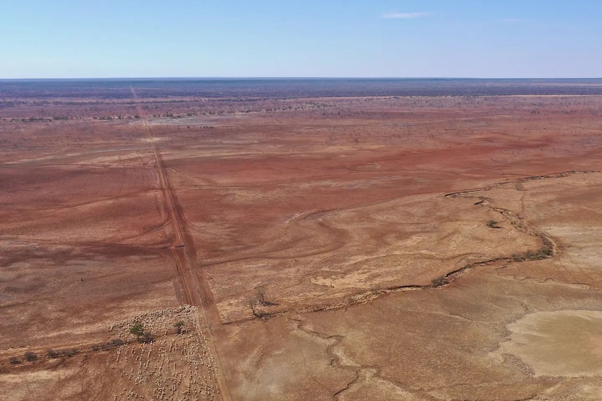 A dry and dusty property photo taken from a drone