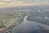 Aerial shot of flooded Kings Billabong