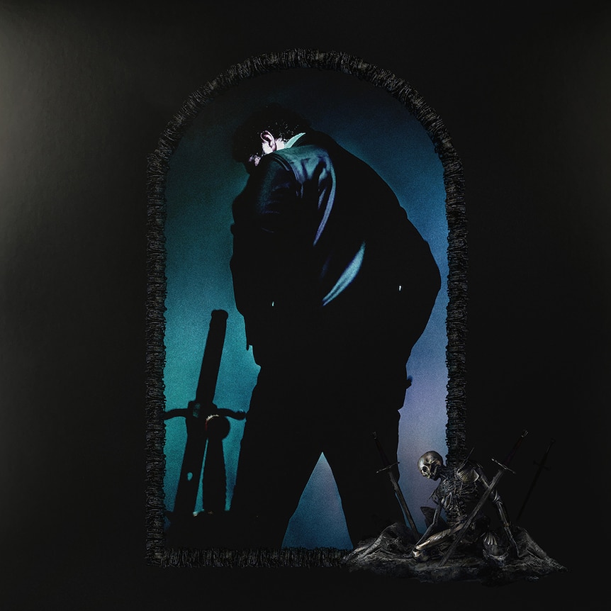 Album cover of Post Malone's third album, Hollywood's Bleeding.