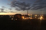Whyalla steelworks at dusk