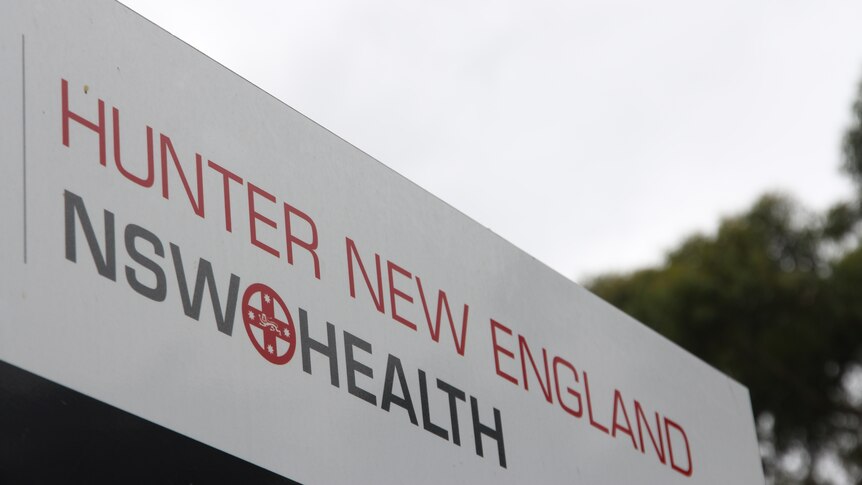 A sign that reads "Hunter New England Health".