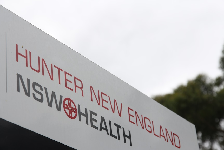 A sign that reads "Hunter New England Health".