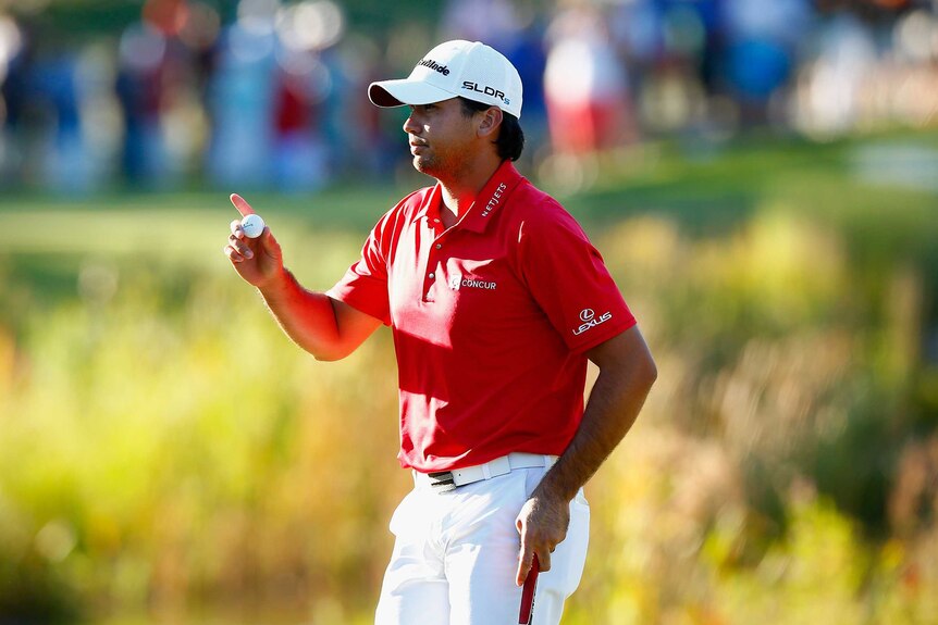 Jason Day competes at the PGA Tour play-off event in Boston