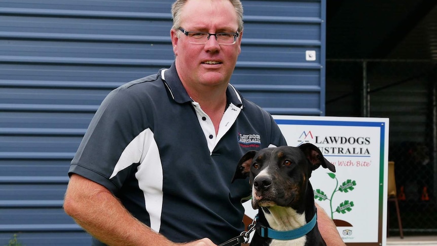 Dog trainer Matt Hibberd and his truffle-hunting dog Conan.